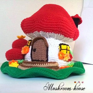 Mushroom House Pdf file pattern Easter decorations Home decor image 3