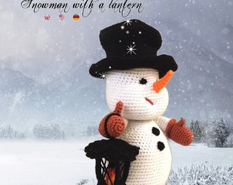 Crochet Snowman* Pdf file pattern * Christmas decor