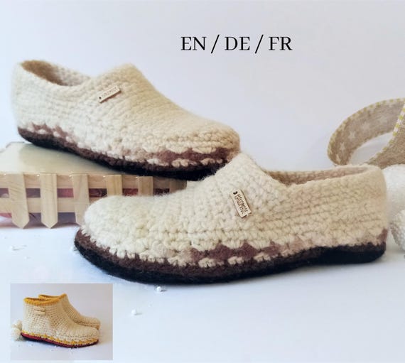 Crochet slippers - Moccasins or Boots: Easy Pdf crochet pattern (English, German, French)