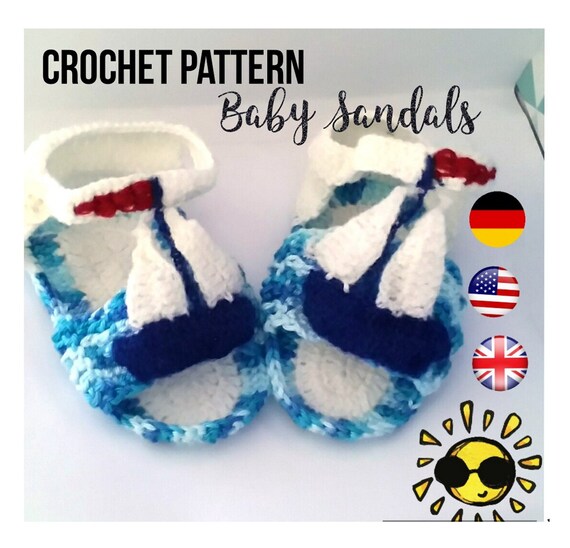 Crochet Pattern Baby Sandals Sea Ship German Unisex | Etsy