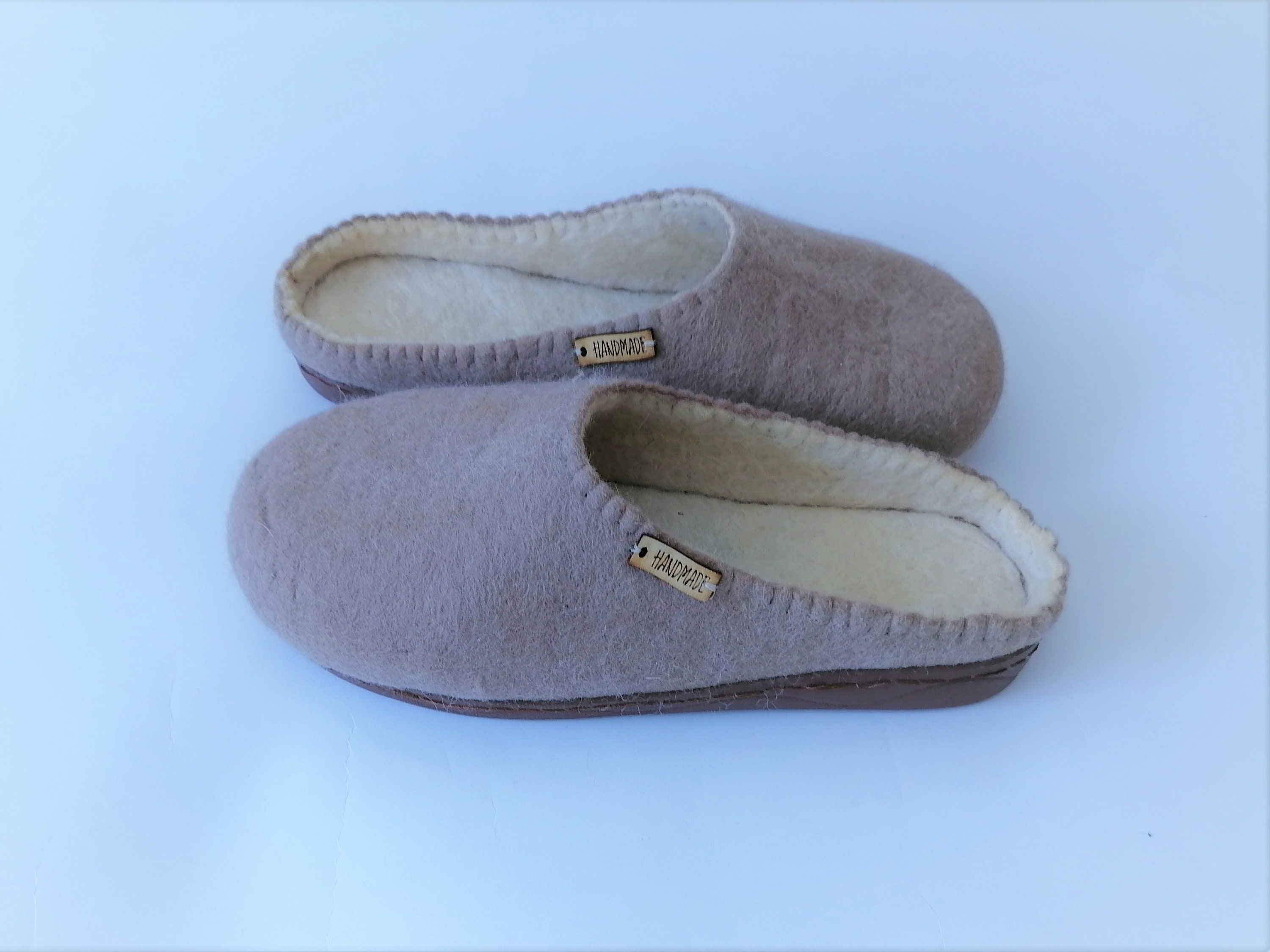 Felt wool slippers with rubber sole Boiled wool slippers Etsy.de