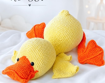 No-Sew Duck Crochet Pattern | Giant Plush Pillow Pet PDF | WoolayMo EN DE