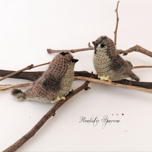 Realistic Sparrow * Real birds * Crochet Pdf pattern * Amigurumi toy * Decor