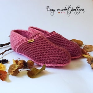 Crochet slippers * Easy Pdf crochet pattern * Afghan yarn