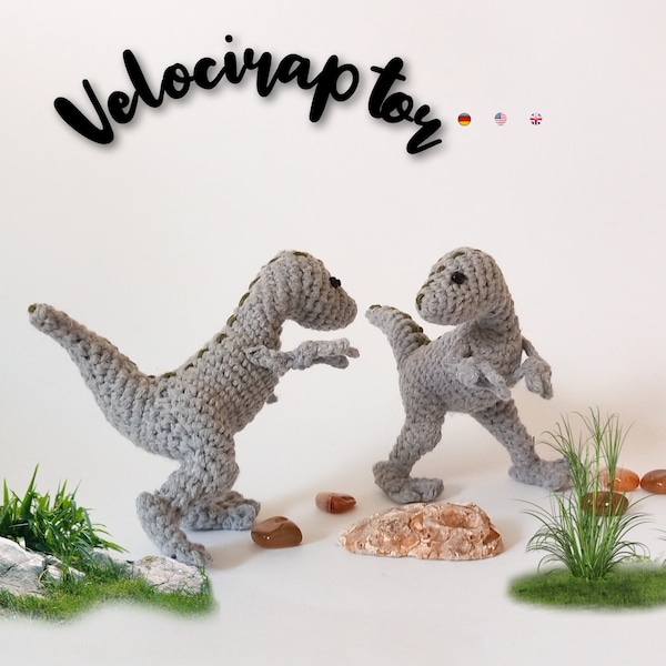 Velociraptor * Dinosaurs * Crochet Pdf pattern * amigurumi toy