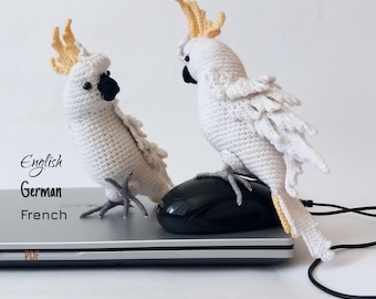 Cockatoo Parrot Crochet Pattern (PDF) – for bird lovers and crochet enthusiasts. Crochet realistic bird