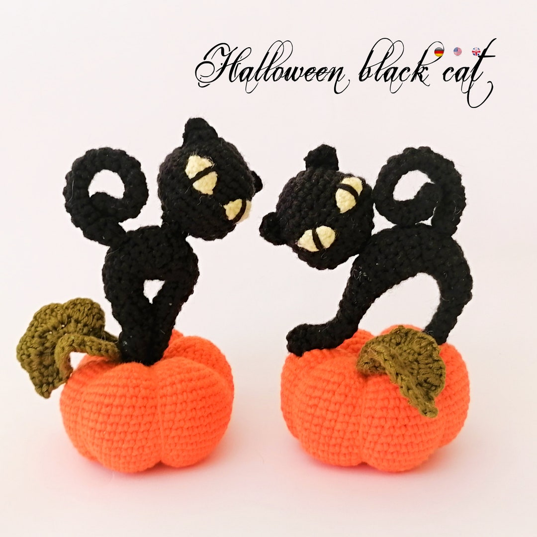 Crochet Black Cat Pdf File Pattern Fall Decor Halloween Pumpkins ...
