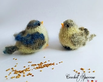Gorrión * Pájaros crochet * Patrón Pdf * Juguete Amigurumi * Decoración del hogar