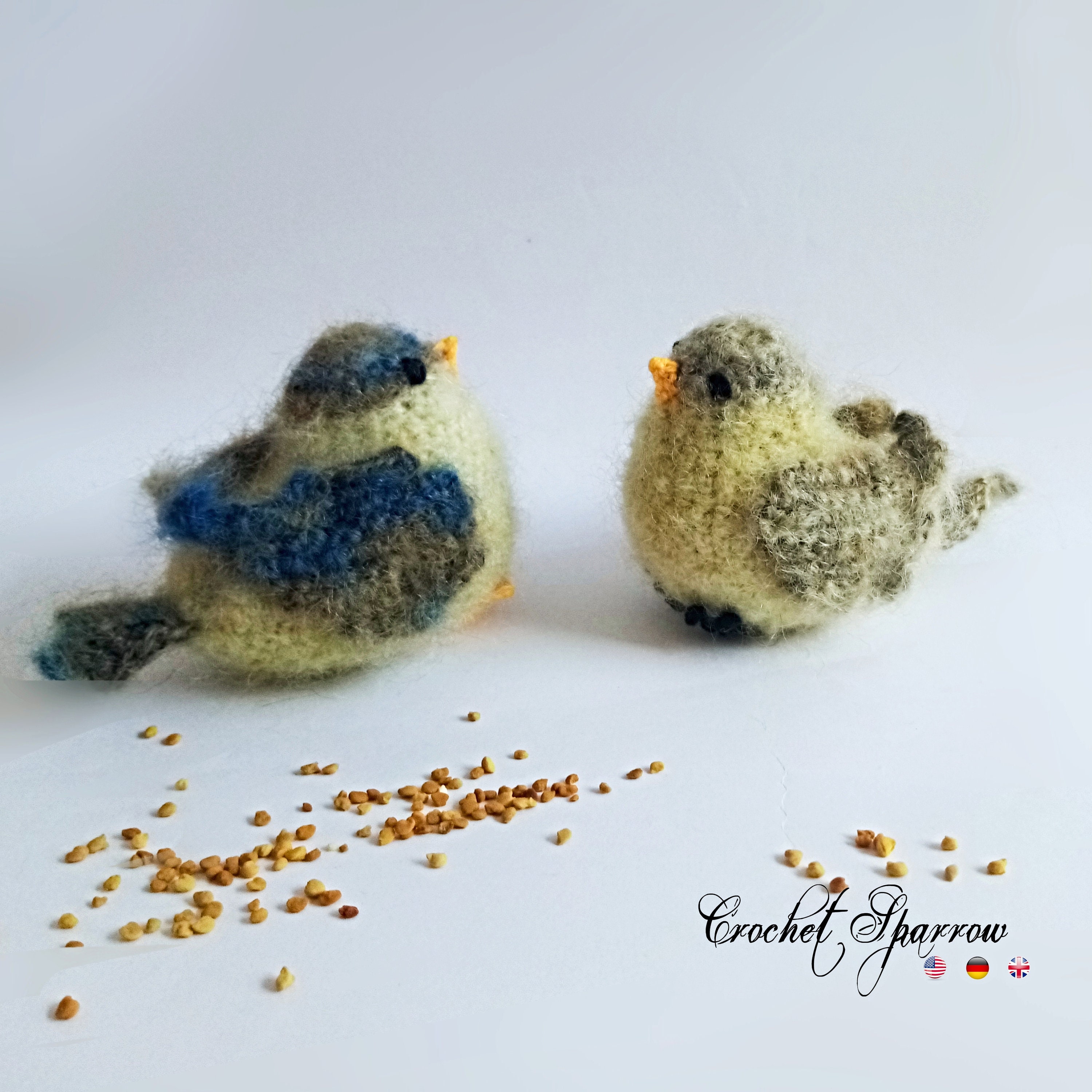 Sparrow Crochet birds * Pdf pattern * Amigurumi toy * Home Decor