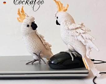 Cockatoo Parrot * Crochet PDF pattern * Sulphur-crested cockatoo * Crochet realistic bird