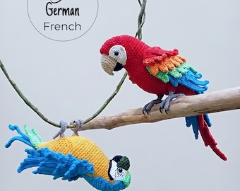 Haakpatroon voor een ara (papegaai) | Tropische vogel amigurumi PDF | WoolayMo