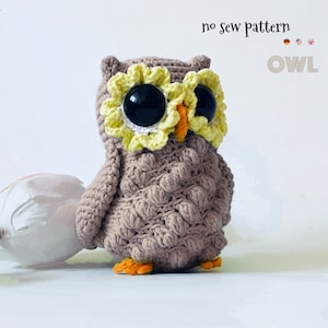 Owl, NO SEW * Crochet Pdf pattern * Amigurumi toy * Home Decor
