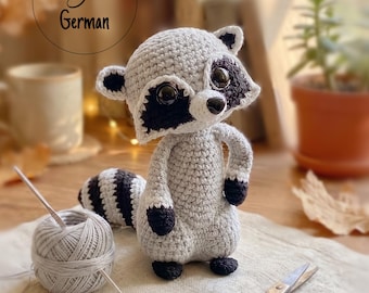 Haakpatroon voor een wasbeer | Amigurumi PDF | Pluche & Katoen | Woolaymo