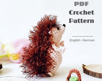 Crochet Hedgehog Pattern – Tiny Low Sew Amigurumi, PDF EN DE | Woolaymo