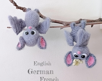 Padrão de morcego de crochê em PDF: decoração de Halloween com amigurumi