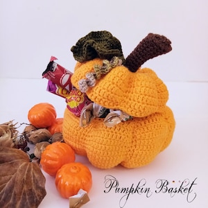 Crochet Pumpkin Basket * Pdf file pattern * Fall home decor * Halloween pumpkins