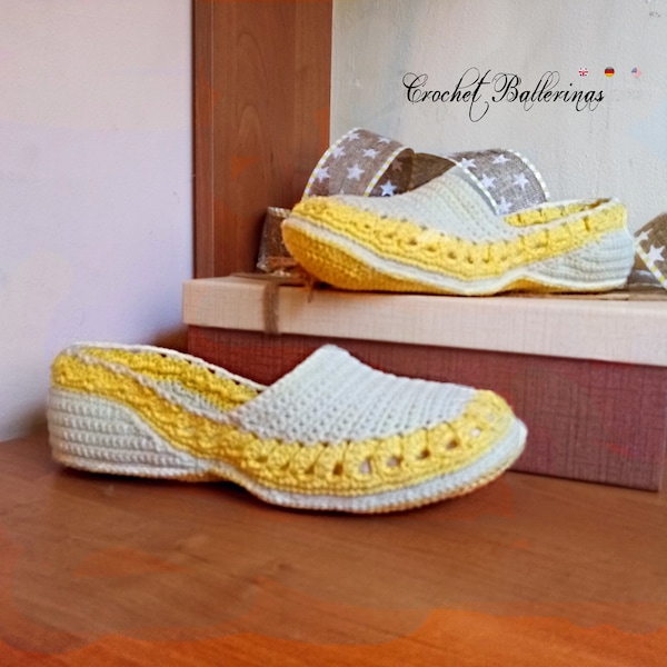 Crochet Ballerinas * Pdf file pattern * Lacy shoes