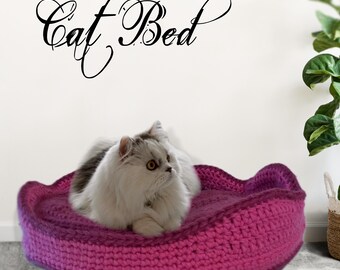 Pet bed, Cat bed * Crochet Pdf pattern * I love my cat * Handmade wool pet bed * house toy