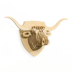 Aimant de réfrigérateur casse-tête en carton 3D Longhorn