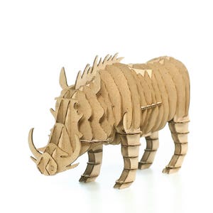Rompecabezas de cartón 3D de jabalí, juego de rompecabezas 3D, rompecabezas de cartón, juguete de cartón, juego de cartón, accesorio ecológico, regalo ecológico