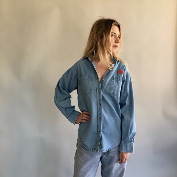 oversized denim shirt ladies