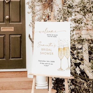 Bridal Shower Welcome Sign Template | Boho Bridal Brunch Welcome Poster | Brunch and Bubbly Welcome Sign | Boho Shower Welcome Sign | B2