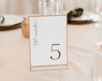 Wedding Table Numbers Template | Minimalist Wedding Table Numbers | Simple Modern Wedding Table Numbers | Editable Template | M9