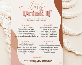 Retro Bachelorette Drinking Game, Drink If Game, Disco Party, Fun Bachelorette Party Game, Dirty Bachelorette Games, R1