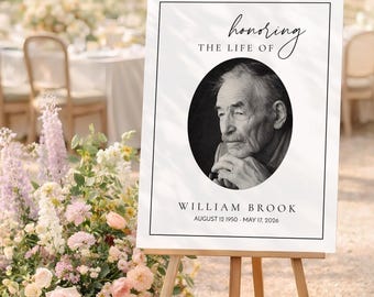 Celebration of Life Sign | Memorial Photo Sign for Funeral | Honoring the Life Of Remembrance Poster | Printed & Shipped