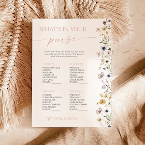 Wat zit er in je portemonnee vrijgezellenfeest spel, wilde bloemen vrijgezellenfeest, boho vrijgezellenfeest spellen, bloemen vrijgezellenfeest, W1