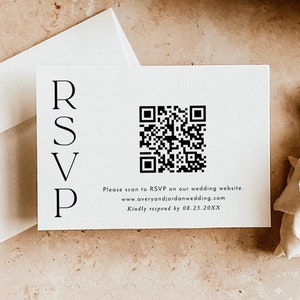 QR Code Response Card |Minimalist Wedding Reply Card,  Minimalist QR Code Response Card, RSVP Online, Modern Wedding Reply Card, D1