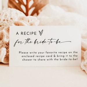 Minimalist Recipe Request Card Template | Bridal Shower Recipe Card Insert | Boho Recipe Request | Printable Instant Download | M9