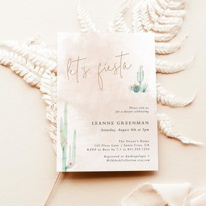 Fiesta Bridal Shower Editable Invitation Template | Southwestern Shower Invite | Bohemian Bridal Shower | Desert Shower Invite