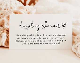 Display Shower Card Printable Template, Bridal / Baby Invitation Insert ...