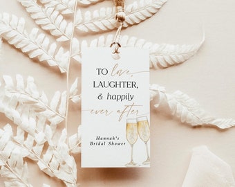 Brunch and Bubbly Favor Tags, Boho Bridal Shower Tag, Bohemian Thank You, Minimalist, Instant Download, Editable Template, B2