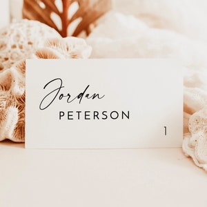 Modern Wedding Place Cards, Rustic Place Cards, Escort Cards, Table Name Cards, Minimalist Wedding Place Cards, Editable Template, M9