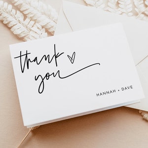 Minimalist Thank You Card Template | Editable Thank You Cards | Modern Wedding Thank You | Modern Minimalist | Simple Wedding Thank You | M8