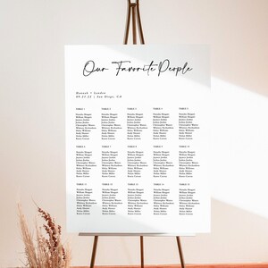 Minimalist Seating Chart Poster, Modern Wedding Seating Chart, Minimal Seating Chart, Editable Wedding Seating Chart
