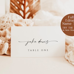 Modern Wedding Place Cards | Rustic Place Cards | Table Name Cards | Minimalist Wedding Place Cards | Escort Cards | Editable Template | M9