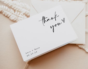 Minimalist Thank You Card | Thank You Card | Bridal Shower Thank You Cards | Modern Minimalist Wedding | Editable Template | M5