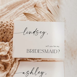 Modern Bridesmaid Proposal Card Template | Minimalist Will You Be My Bridesmaid | Will You Be My Bridesmaid | Modern Minimalist Wedding | M9