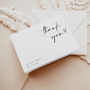 Minimalist Thank You Card | Thank You Card | Bridal Shower Thank You Cards | Modern Minimalist Wedding | Editable Template | M5