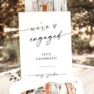 Engagement Party Welcome Sign With Photo – WORDS & CONFETTI