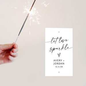 Sparkler Tag Template | Minimalist Sparkler Send Off Tag | Modern Minimalist Wedding Sparkler Send Off Tags | Editable Template | M9