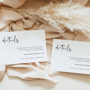 Minimalist Details Card, Modern Wedding Details Card, Wedding Insert, Printable Details Card, Editable Invitation Insert Card, M4