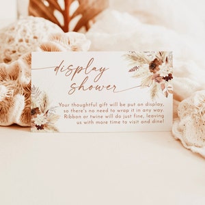 Tarjeta de ducha Boho Display, tarjeta de ducha Pampas Grass Display, inserto de ducha Boho Bridal Display, ducha nupcial Boho, A4