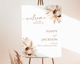 Boho Wedding Welcome Sign Template, Terracotta Poster, Desert, Instant Download, Editable Template, A4
