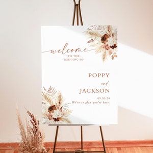 Boho Wedding Welcome Sign Template, Terracotta Wedding Welcome Poster, Wedding Welcome Sign, Desert Wedding Sign, A4