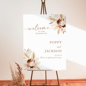 Boho Wedding Welcome Sign Template | Terracotta Wedding Welcome Poster | Wedding Welcome Sign | Desert Wedding Sign | A4