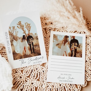 Modern Wedding Thank You Card, Minimalist Wedding Photo Thank You Card, Boho Wedding Thank You Card, Modern Minimalist Wedding, M9
